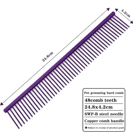 Pet Grooming Comb Copper Handle 24,8cm