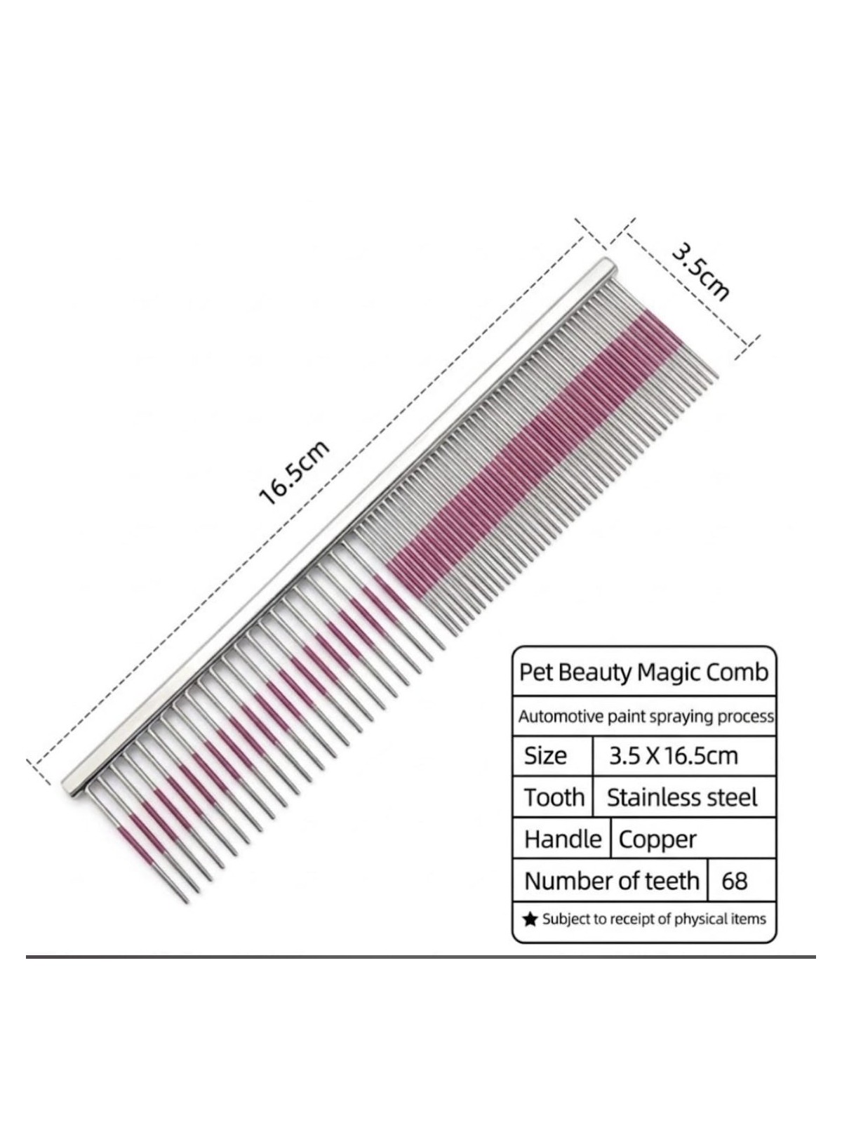 Tibi Groom Pet Beauty Magic Comb copper Handle